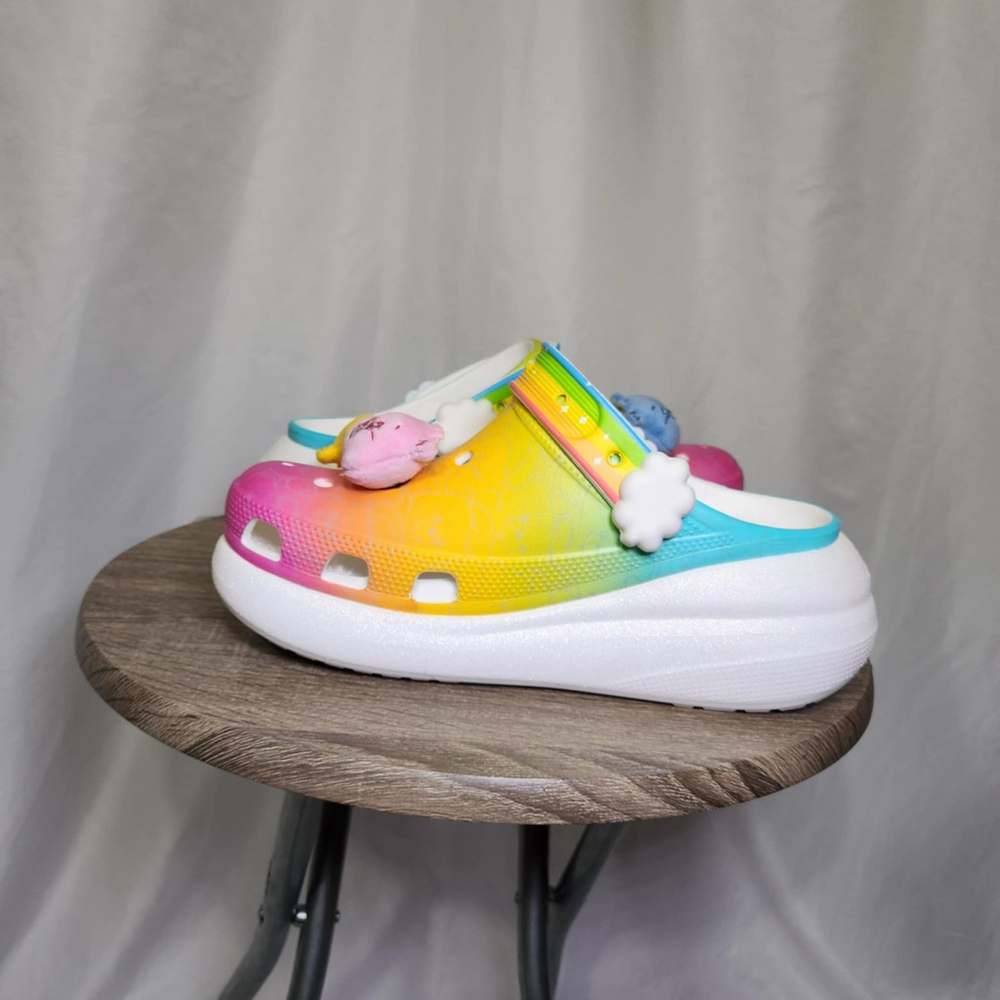 CROCS X Care Bears Collaboration Crush Clog Light On Platform Multicolor M6 W8 - Picture 8 of 10
